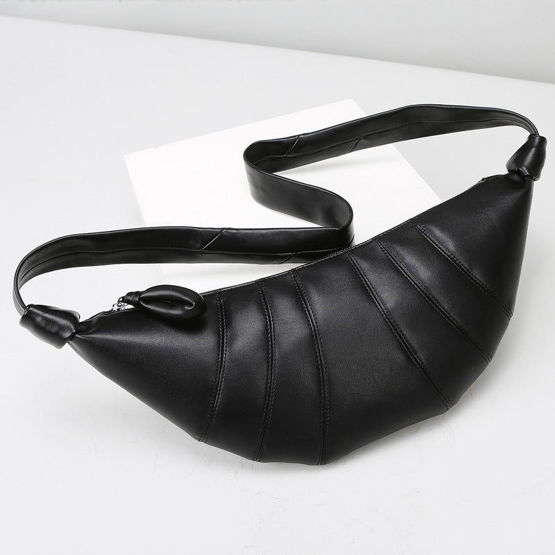 2025 Croissant bag Croissant bag Women's messenger bag Soft leather texture Niche lazy wind bag Women's popular new trendy dumpling bag