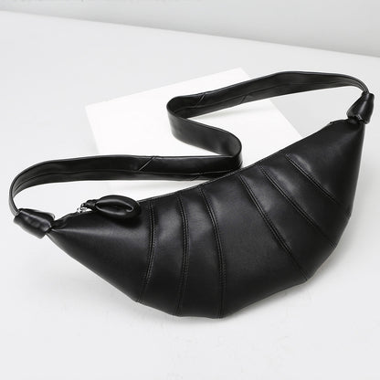 2025 Croissant bag Croissant bag Women's messenger bag Soft leather texture Niche lazy wind bag Women's popular new trendy dumpling bag