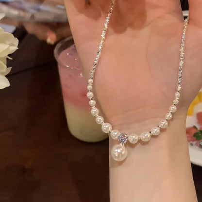 Best-Seller on Douyin-Quilt Necklace for Women Light Luxury Minority Design High-Grade Clavicle Chain Simple Accessories Pendant New