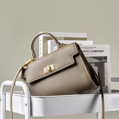 2025 Classic commuter women's bag popular new versatile cowhide shoulder bag trendy retro hand messenger bag