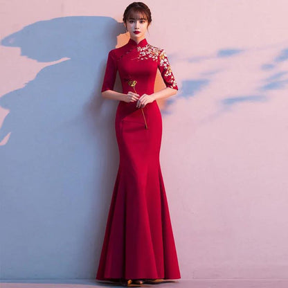 VAKKV Banquet Evening Dress  New Noble Atmosphere Queen Host Long Slim Temperament Party Dress for Women