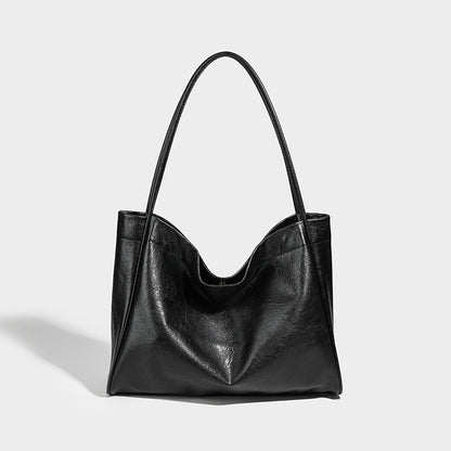 2025 Korean version of fashion autumn and winter simple new tote bag mother bag soft leather large capacity high-end portable shoulder bag
