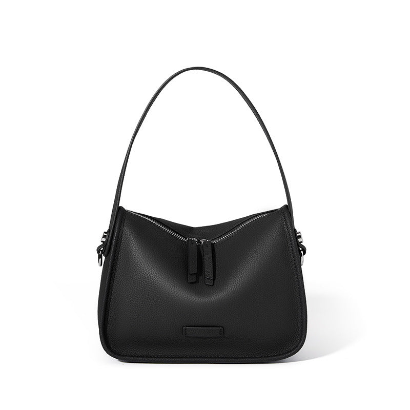 VAKKV 2025 The first layer of cowhide soft leather wide shoulder strap messenger bag women's popular new large-capacity leather simple shoulder armpit bag