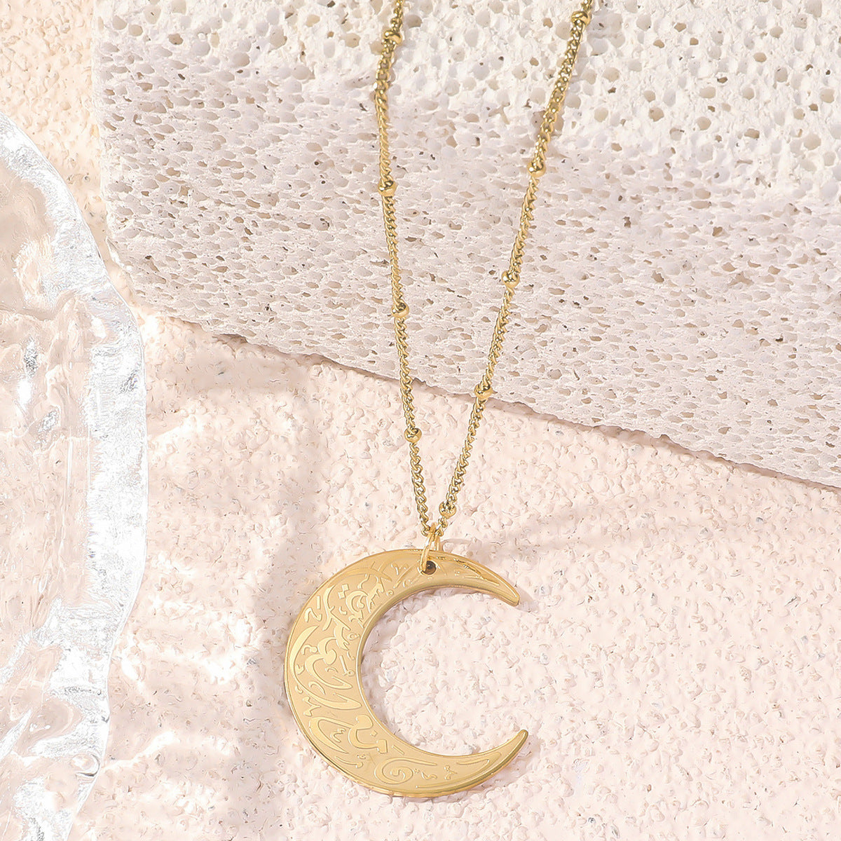Cross-Border Hot Selling Stainless Steel Chain Furnace Vacuum Degree 18K Arab Land Gallery Fiya Necklace Palestine