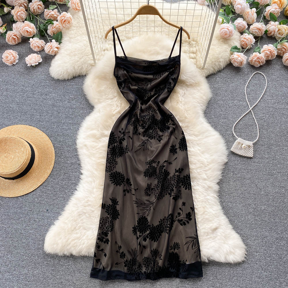 VAKKV Sexy Tight Black Lace Dress Summer Women Holiday Dress P223