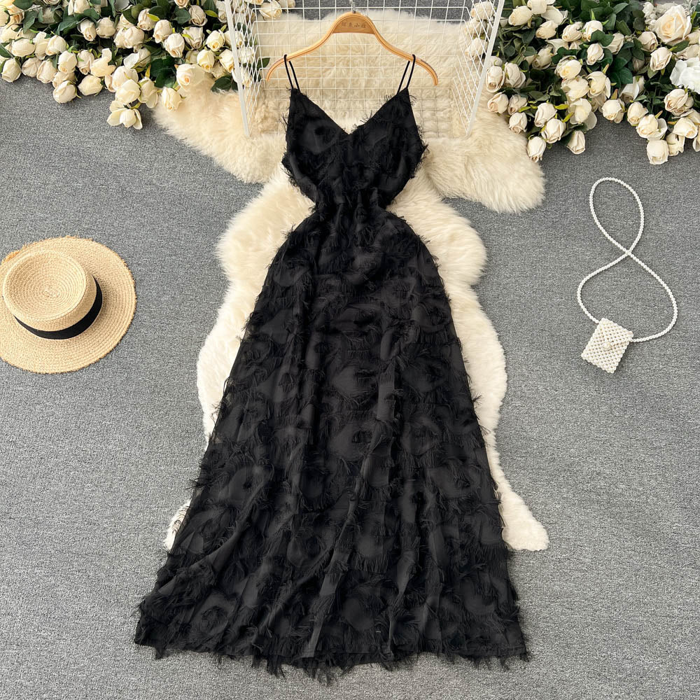 VAKKV Cute A line Sleeveless Tassel Dress Beach Summer Holiday Dress P252
