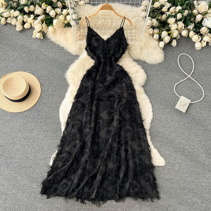 VAKKV Cute A line Sleeveless Tassel Dress Beach Summer Holiday Dress P252