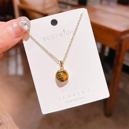 18K Thick Gold Color Retaining Quality Affordable Luxury Style Pearl Shell Necklace Korean Style Affordable Luxury Fashion High-Grade Clavicle Necklace