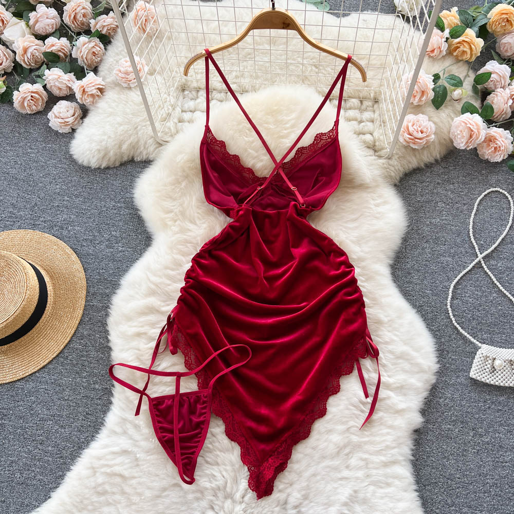 VAKKV Sexy Spaghetti Straps Lace Short Dress Summer Women Holiday Dress P253