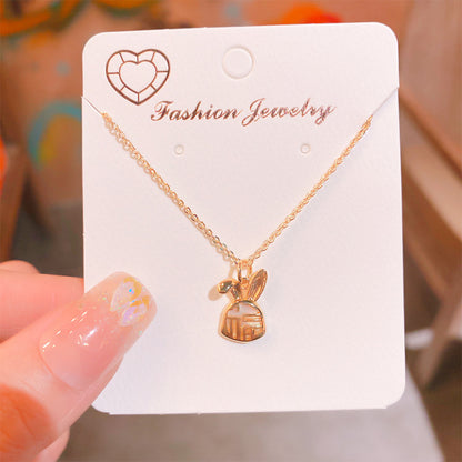 18K Thick Gold Color Retaining Quality Affordable Luxury Style Pearl Shell Necklace Korean Style Affordable Luxury Fashion High-Grade Clavicle Necklace