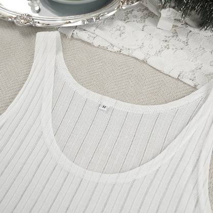 VAKKV 2025 Popular,  and  new knitted hollow casual vest, trousers, comfortable pajamas, simple women's loungewear