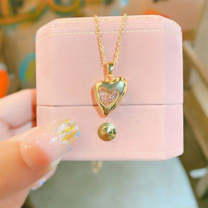 18K Thick Gold Color Retaining Quality Affordable Luxury Style Pearl Shell Necklace Korean Style Affordable Luxury Fashion High-Grade Clavicle Necklace