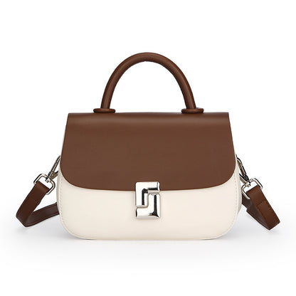 2025 Bag popular autumn new temperament saddle bag niche high sense contrasting color messenger bag popular versatile bag women