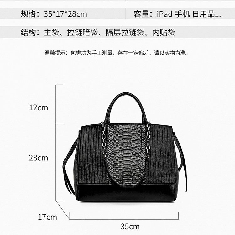 2025 handbag texture crocodile pattern large-capacity shoulder bag autumn and winter new women's bag high-end light luxury tote bag