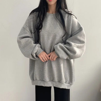 VAKKV Manufacturer heavy 2025n moon plus size long-sleeved sweater women's popular new loose round neck trendy brand lazy chic