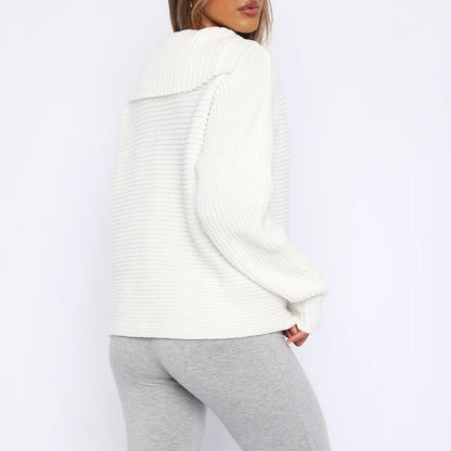 New  independent station autumn and winter new knitted sweater women's lazy style long-sleeved pullover sweater women