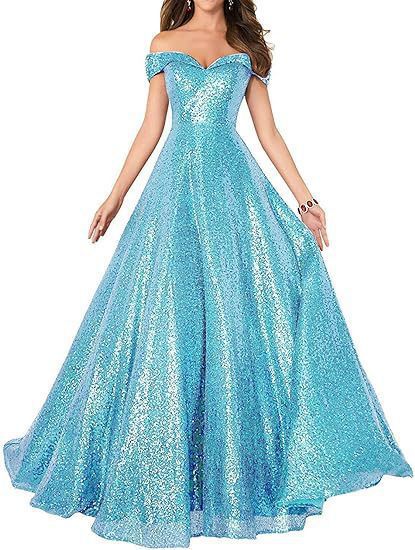 VAKKV  Foreign Trade Dress  off-the-Shoulder Prom Party Dress Women's Long Sequined Handmade Beaded Formal Women's Clothing