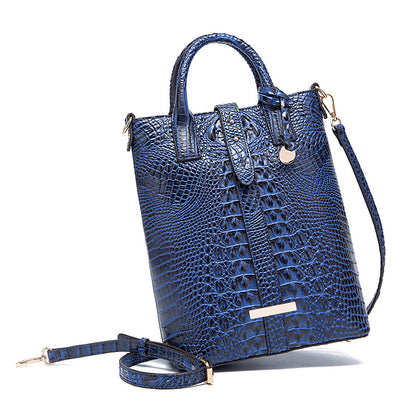 VAKKV New Popularan, 2025n and Middle Eastern New  independent station portable messenger retro women's bag multi-color concave and convex crocodile pattern