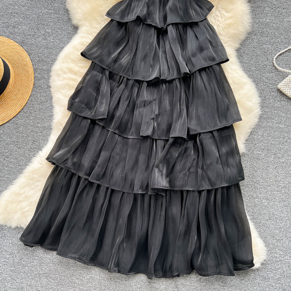 VAKKV Sexy Spaghetti Straps Ruffles Dress Summer Women Holiday Dress P226