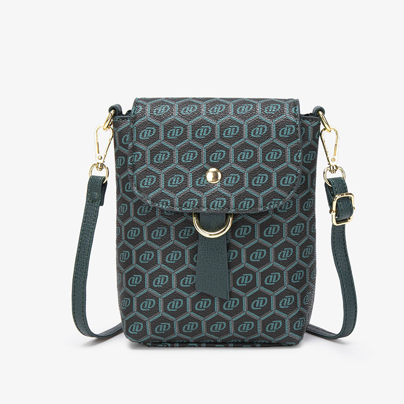 2025 Korean version of the new women's bag factory wholesale fashion printing trend women's bag women's shoulder oblique span bag vertical mobile phone bag