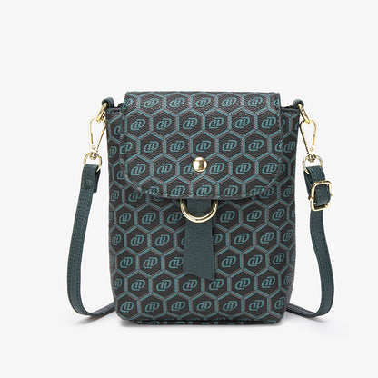 2025 Korean version of the new women's bag factory wholesale fashion printing trend women's bag women's shoulder oblique span bag vertical mobile phone bag