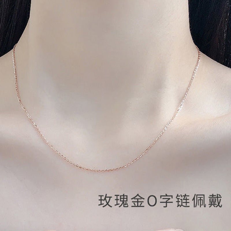 Entire Sterling Silver S 9.25 Million Energy Chain O Word Box Chain Electroplated Platinum 18K Gold Rose Gold Cross Chain Silver Necklace