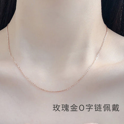 Entire Sterling Silver S 9.25 Million Energy Chain O Word Box Chain Electroplated Platinum 18K Gold Rose Gold Cross Chain Silver Necklace