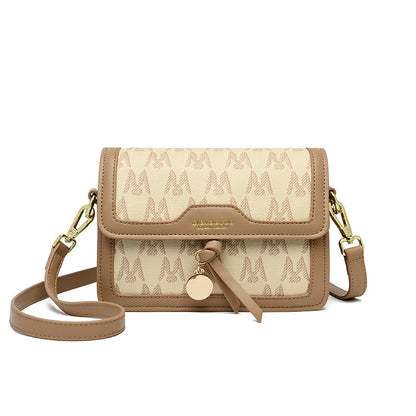 2025 Bag Autumn Women's popular Fashion Versatile Small Square Bag Simple Commuter Messenger Bag Contrasting Color Printing Temperament Women's Bag