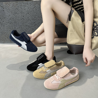2025 popular new retro lace-up round head leather flip-top German training shoes  fashion casual versatile flat-soled Forrest Gump shoes