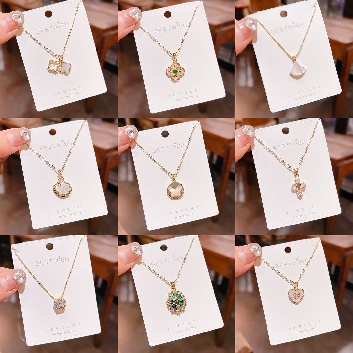 18K Thick Gold Color Retaining Quality Affordable Luxury Style Pearl Shell Necklace Korean Style Affordable Luxury Fashion High-Grade Clavicle Necklace