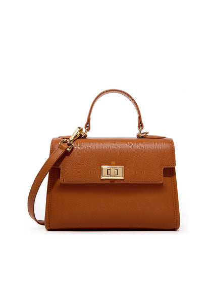 2025 Classic commuter women's bag popular new versatile cowhide shoulder bag trendy retro hand messenger bag