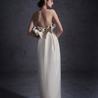 Light Wedding Dress  New Bridal Sling Satin Texture Wedding Veil Small Dress Wedding Dress Other Poly
