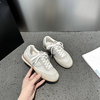 2025 spring and summer new splicing sports and leisure women's de new retro contrasting colors jogging student tide shoes women