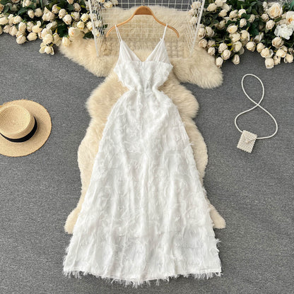 VAKKV Cute A line Sleeveless Tassel Dress Beach Summer Holiday Dress P252