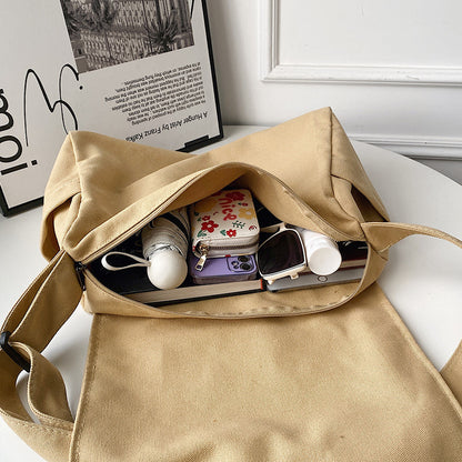 VAKKV Shoulder bag women's  new student sports messenger bag men's Korean version ins canvas messenger bag couple backpack