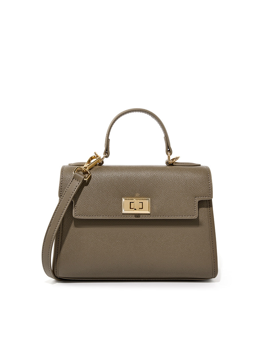 2025 Classic commuter women's bag popular new versatile cowhide shoulder bag trendy retro hand messenger bag
