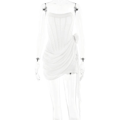 2025  ins New hot-selling new dress, tube top, perspective sleeveless short dress, sexy spice tight dress