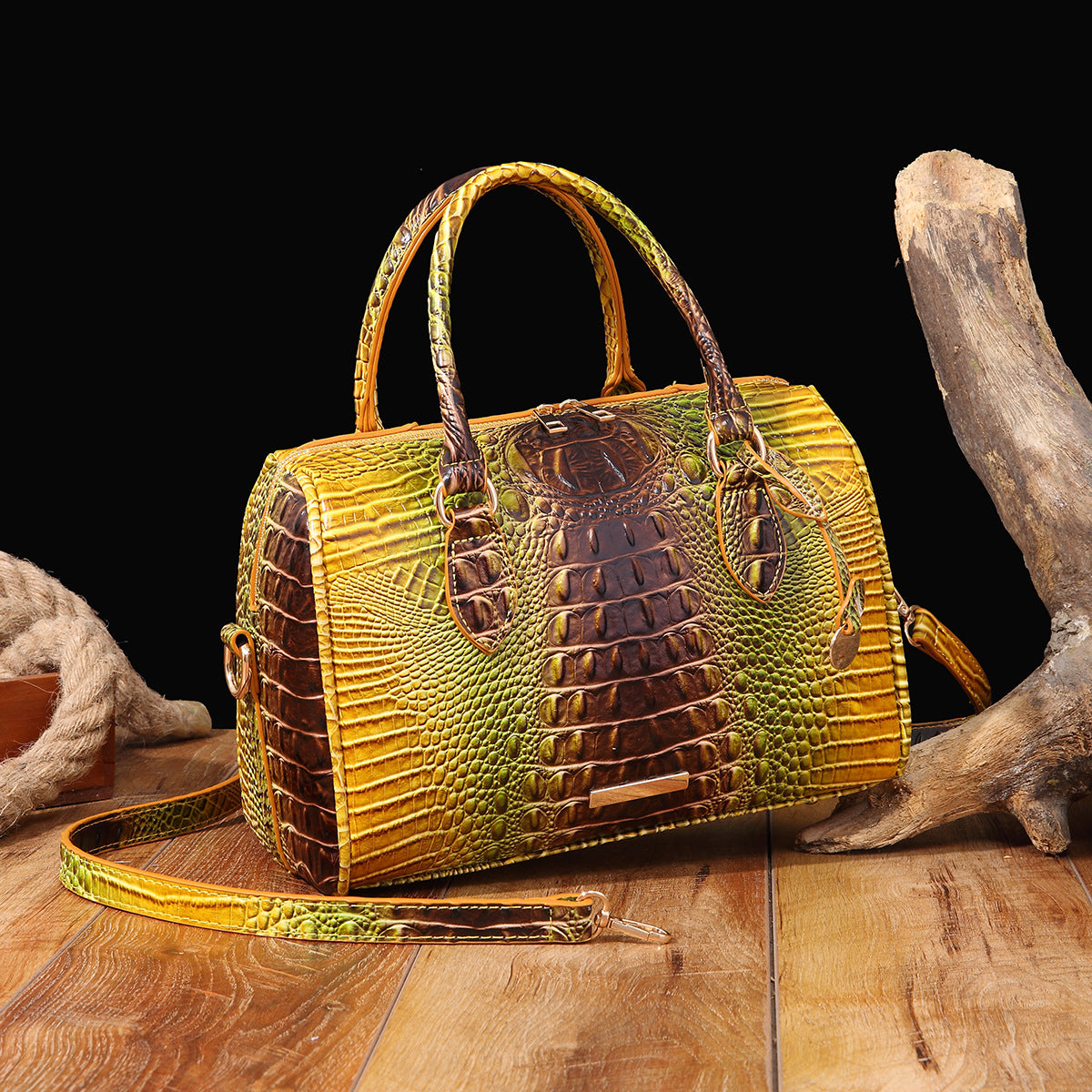 VAKKV New 2025 New  independent station hand-held armpit messenger travel retro women's bag Brahman crocodile pattern