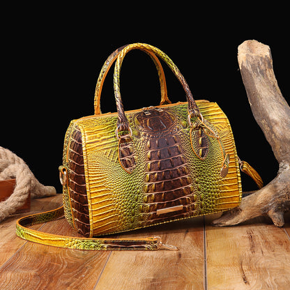 VAKKV New 2025 New  independent station hand-held armpit messenger travel retro women's bag Brahman crocodile pattern