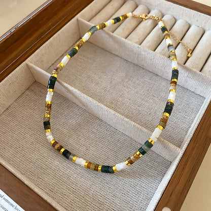 New Chinese Style Light Luxury Agate Pearl Crystal Necklace Versatile High-Grade Clavicle Chain Niche Ethnic Style Jewelry Wholesale