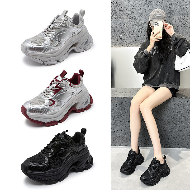2025 Platform dad shoes women's popular autumn and winter new Korean version breathable and versatile, lightweight and non-slip casual sports shoes tide