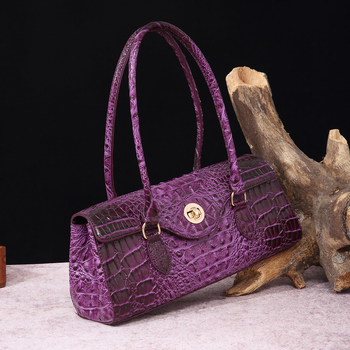 VAKKV Popularan, 2025n retro Middle East New  independent station hand-held underarm bag method stick women's bag crocodile pattern Brahman
