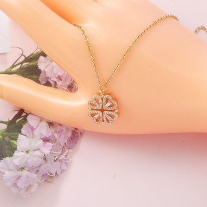Titanium Steel No Fading Love Necklace Ins Popular Student Couple Refined and Simple Live Stall Ornament Cross-Border