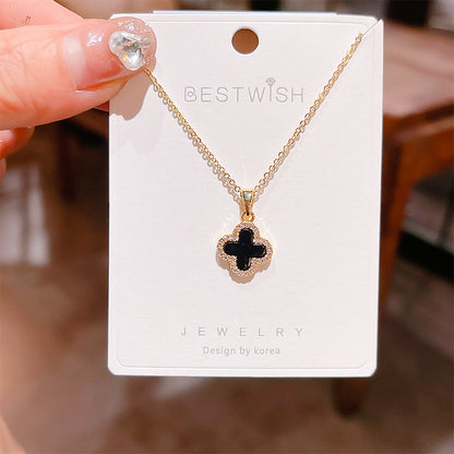 18K Thick Gold Color Retaining Quality Affordable Luxury Style Pearl Shell Necklace Korean Style Affordable Luxury Fashion High-Grade Clavicle Necklace