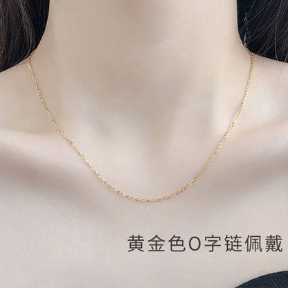 Entire Sterling Silver S 9.25 Million Energy Chain O Word Box Chain Electroplated Platinum 18K Gold Rose Gold Cross Chain Silver Necklace