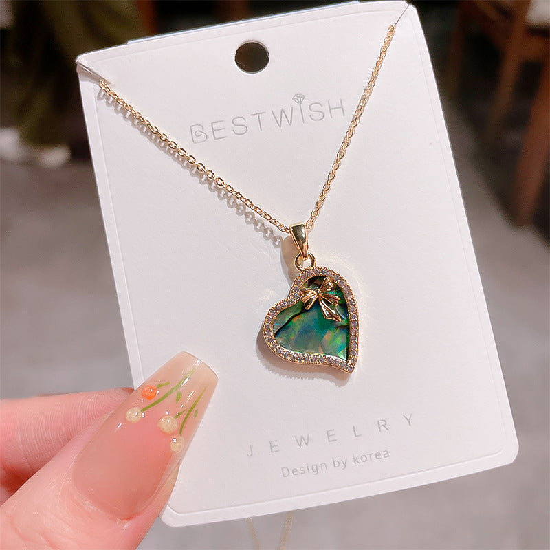 18K Thick Gold Color Retaining Quality Affordable Luxury Style Pearl Shell Necklace Korean Style Affordable Luxury Fashion High-Grade Clavicle Necklace