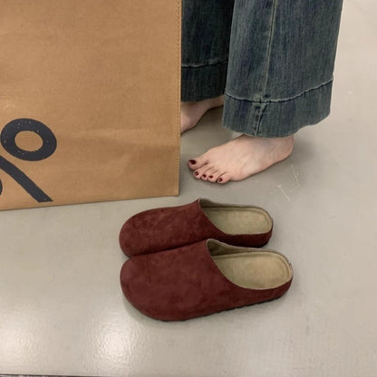 2025  Internet celebrity explosion thick-soled bag head half slippers women wear lazy one pedal leopard print Birkenstocks niche Mueller shoes