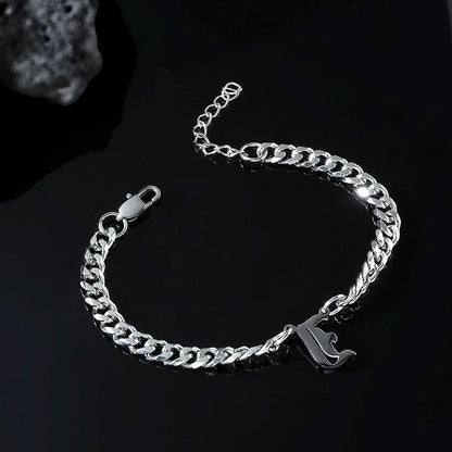 Cross-Border Hot Selling Stainless Steel English Letter Pendant Necklace Ins Cuban Necklace Hip Hop Street Trend New Product