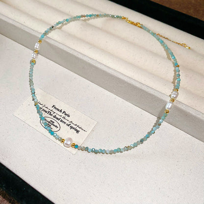 New Chinese Style Light Luxury Agate Pearl Crystal Necklace Versatile High-Grade Clavicle Chain Niche Ethnic Style Jewelry Wholesale