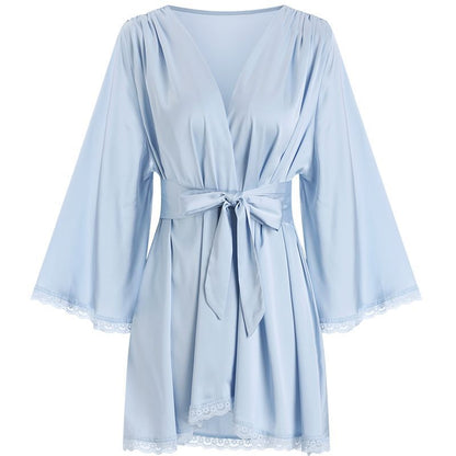 2025 Sexy suspender nightgown women's  spring and autumn models solid color lace lace high-end private pajamas two-piece trendy